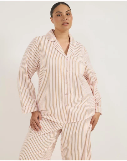 Atmos&Here Curvy - Esme Stripe Long Sleeve Pyjama Set