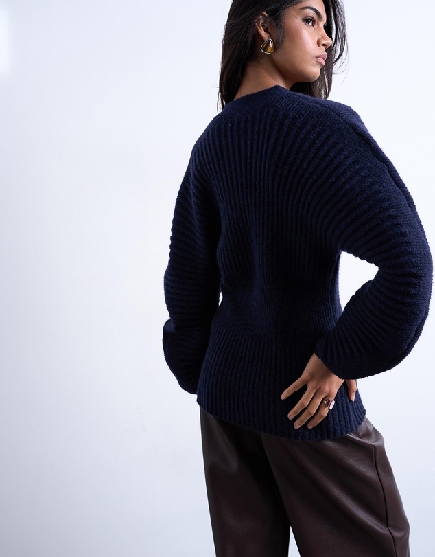 TOPSHOP - Knitted Ovoid Sleeve Cinch Cardigan