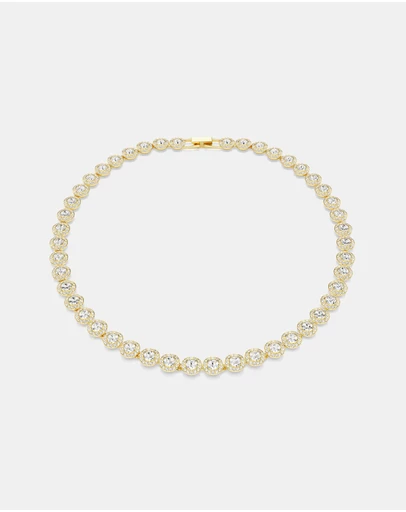 Swarovski - Una Angelic Tennis Necklace, Round Cut, White, Gold-Tone Plated