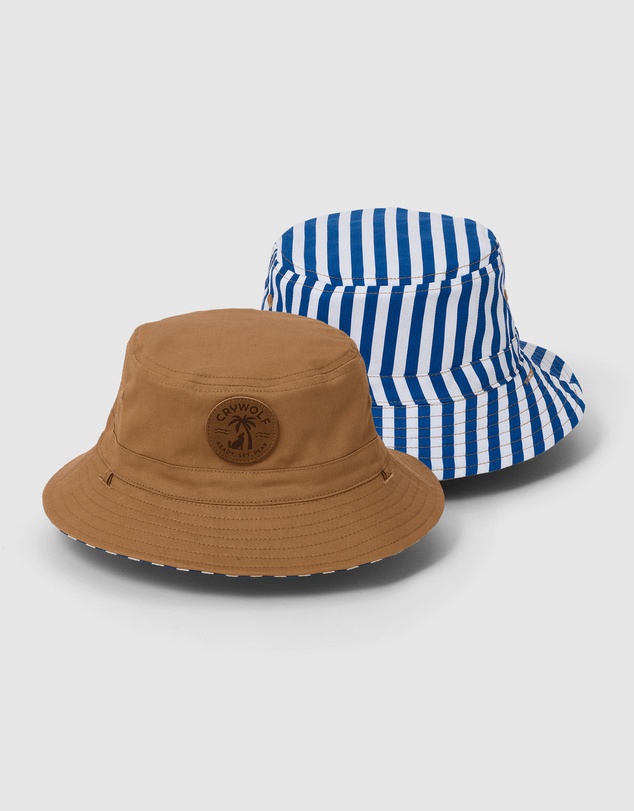 Crywolf - REVERSIBLE BUCKET HAT Deep Sea Stripe
