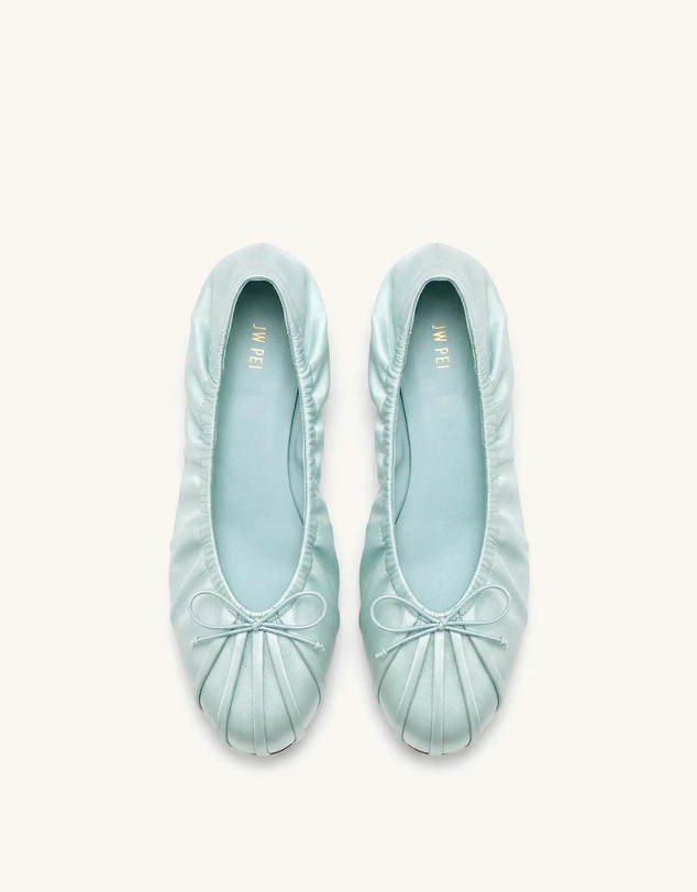 JW PEI - Solenne Ruched Drawstring Satin Ballet Flats