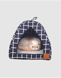 Mog & Bone - Cat Igloo - Navy Check Print