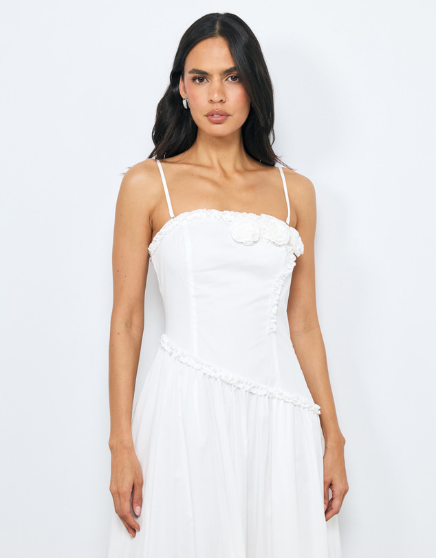 AERE - Avra Floral Detail Cotton Maxi Dress