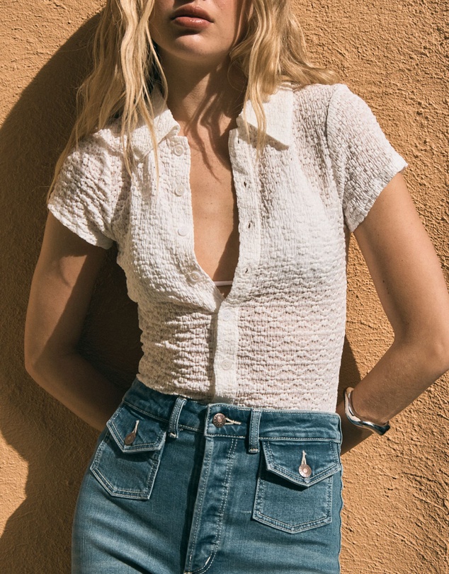 Rolla's - Daisy Lace Short Sleeve Shirt