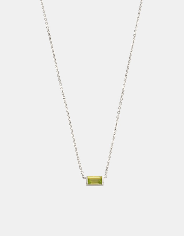 Kirstin Ash - Baguette Birthstone Necklace August Peridot