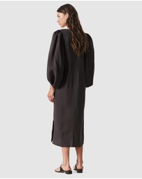 & Other Stories - Puff-Sleeve V-Neck Midi Dress
