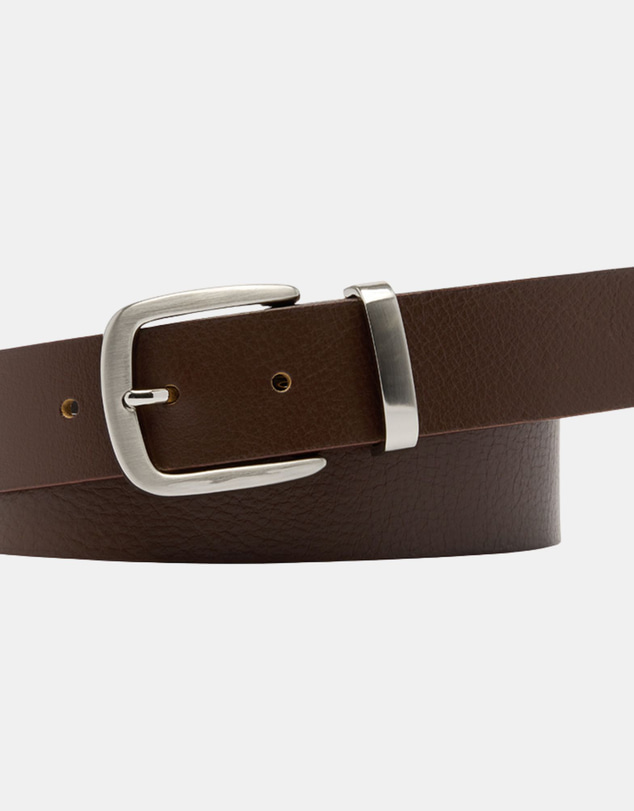 Buckle - Carlo. Australian Made Milled Leather Belt. 35mm width.