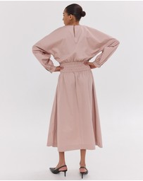 Cloth & Co. - The Shirred Billow Sleeve Dress | Lotus