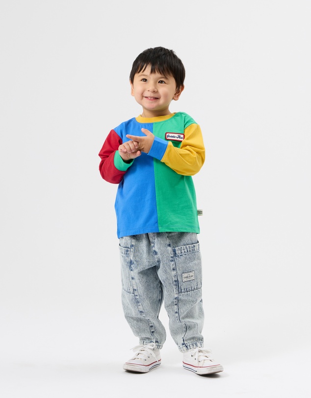 Goldie + Ace - Splice Colour Block LS Top - Babies-Kids
