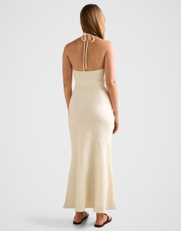 Forever New - Primmy Halter Neck Linen Maxi Dress