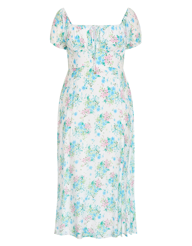 City Chic - Plus size Abbigail Voile Floral Print Dress - white