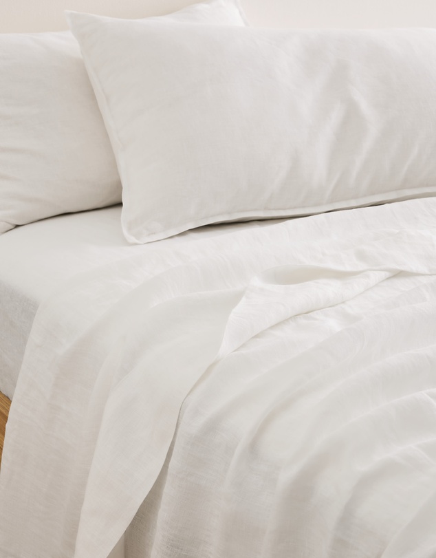 Country Road - Skye Linen Queen Flat Sheet