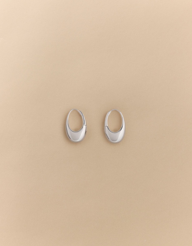 Trenery - Etty Teardrop Hoops in Silver