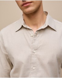 Trenery - Tailored Fit Puppytooth Check Shirt in Sand