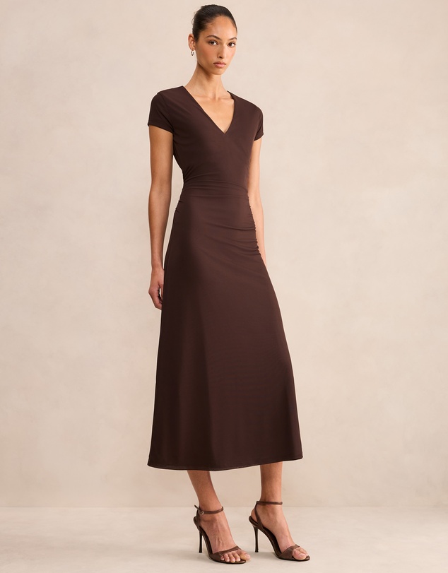 Forever New - Alexandra V-Neck Mesh Midi Dress