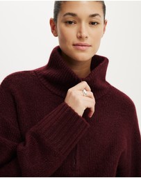 Cotton On - Luxe Funnel Zip Pullover