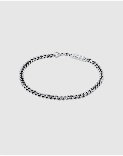 Kuzzoi - ICONIC EXCLUSIVE - Classic Curb Chain Bracelet in Oxidised 925 Sterling Silver