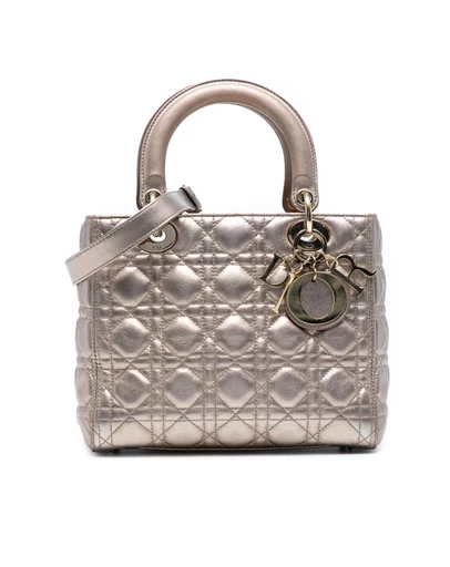 Pre-Loved by Azura Reborn - Pre-Loved Medium Metallic Lambskin Cannage Lady Dior
