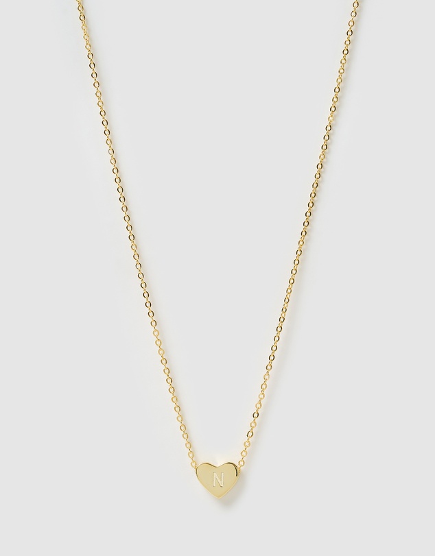 Izoa Kids - Kids Heart Alphabet Letter N Necklace