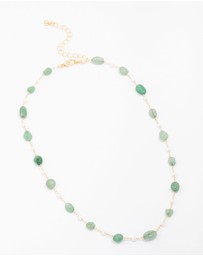 Lovisa - Gold Plated Alternating Semi-Precious Stone Chain Necklace