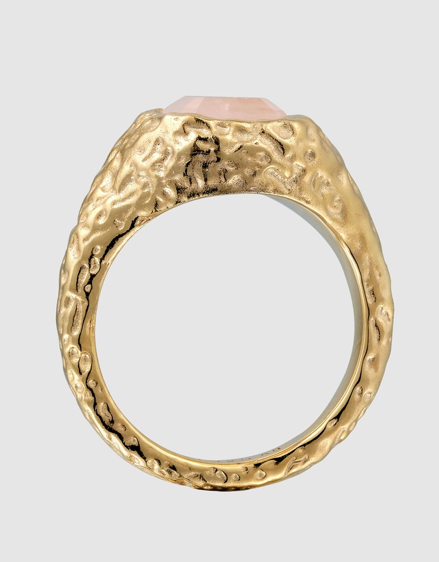 Haze & Glory - Pink Rose Cocktail Ring - Gold
