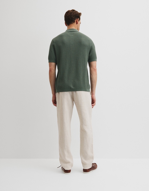 Country Road - Short Sleeve Cotton Linen Knit Shirt