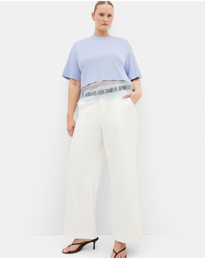City Chic - Fashion Lace Hem Tee