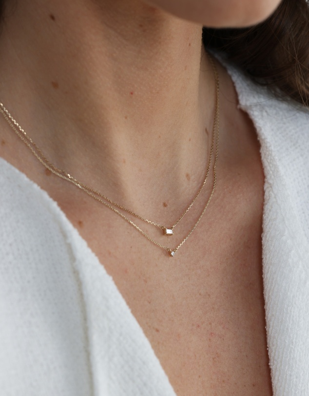 Luna Rae - Solid Gold - Petite Diamond Necklace Single