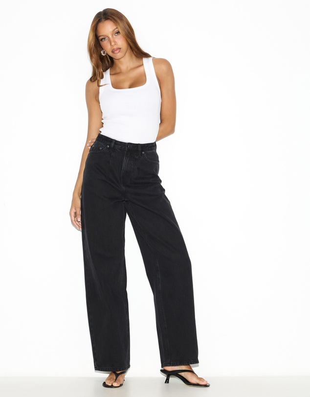 Dazie - Naples Pleat High Waisted Relaxed Jeans