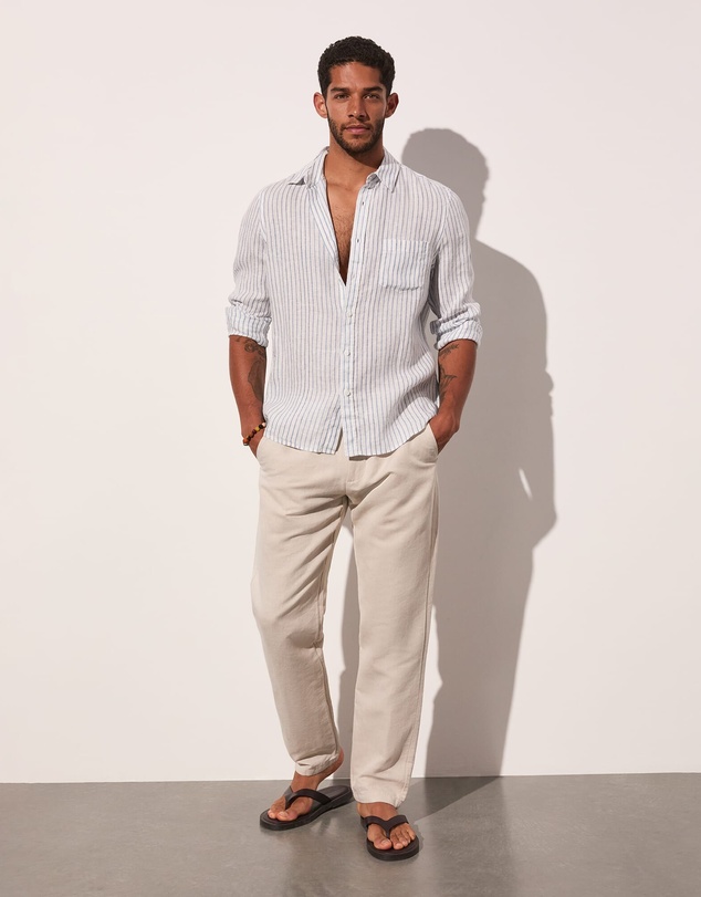 Sportscraft - Marco Long Sleeve Linen Stripe Shirt