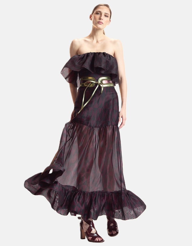 Cynthia Rowley - Organza Flounce Tube Top