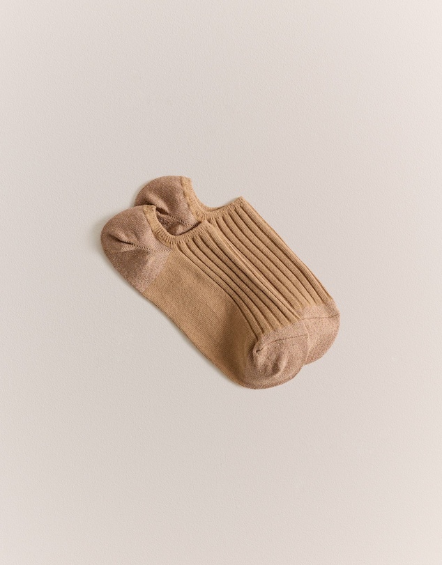 Trenery - Low Cut Rib Sock in Light Camel