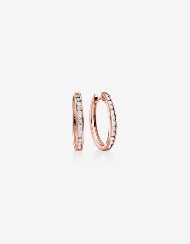 Michael Hill - Huggie Earrings with 0.50 Carat TW of Diamonds in 10kt Rose Gold