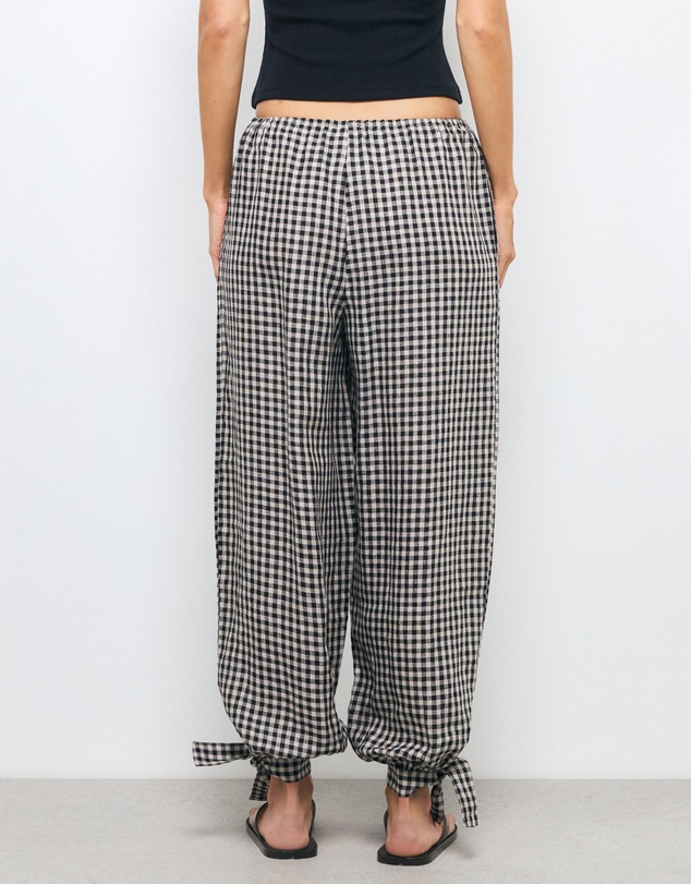 AERE - Gingham Linen Balloon Pants