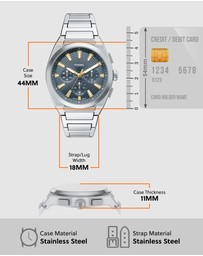 Fossil - Everett Silver Tone Chronograph Watch