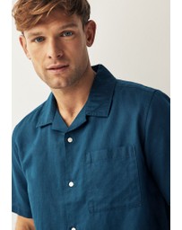 NEXT - Cuban Collar Linen Blend Short Sleeve Shirt