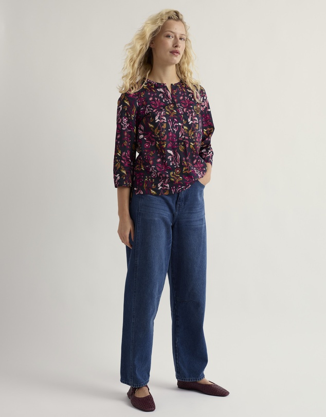 Seasalt - Watercolour Sketch 3/4 Sleeve Top in GOTS-Certified Organic Cotton