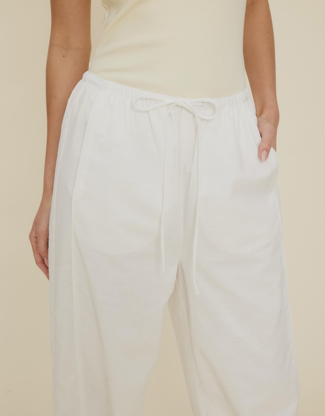 The Fated - Lucie Drawstring Linen Blend Pants