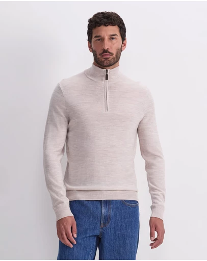 Sportscraft - Merino Quarter Zip Knit