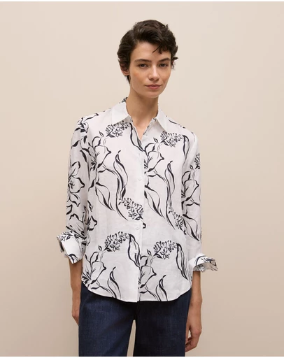 Trenery - Iluna Linen Shirt in Marshmallow