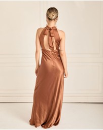Six Stories - Halter Neck Satin Bridesmaid Dress