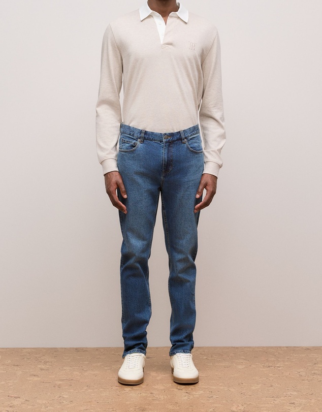 Trenery - Relaxed Fit Mid Wash Jean in Indigo Blue