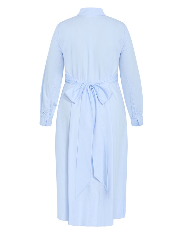 City Chic - Plus size Alexandria Tie Shirt Dress - ice blue