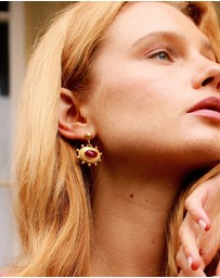 Ottoman Hands - Zand Ruby Drop Earrings