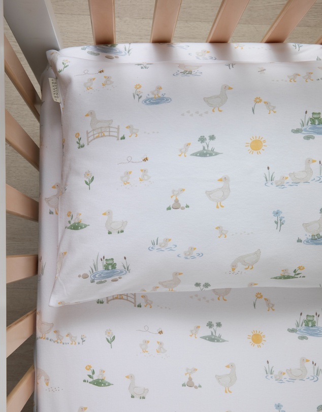 Living Textiles - Organic Toddler Pillowcase - Goosey Goosey