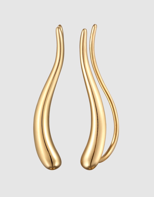 Elli Jewelry - Teardrop Ear Climber Earrings in Gold-Plated 925 Silver