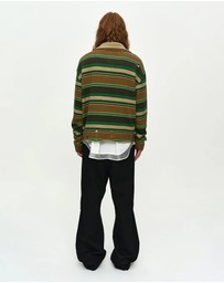 Andersson Bell - Double Layered Stripe Half Zip-Up Sweater