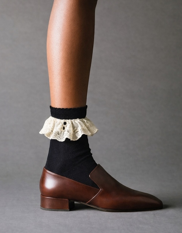 High Heel Jungle - Bobby Lace Frill Trim Cotton Bobby Socks