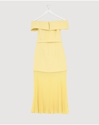Revibe - Repaired Rebecca Vallance Muriel Off the Shoulder Midi Dress - AU 6