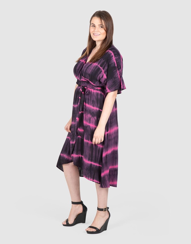 Love Your Wardrobe - Milah Tie Dye Wrap Dress
